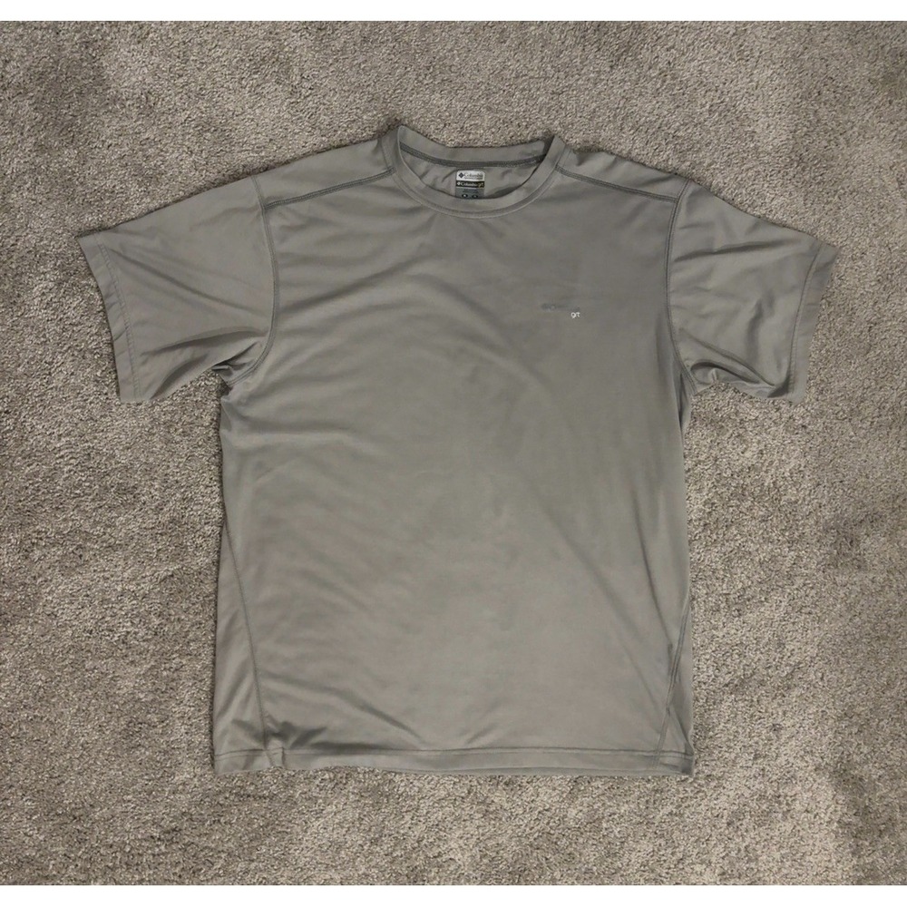 Columbia Men's XL Gray Lightweight Crew Neck Logo Activewear T-Shirt
